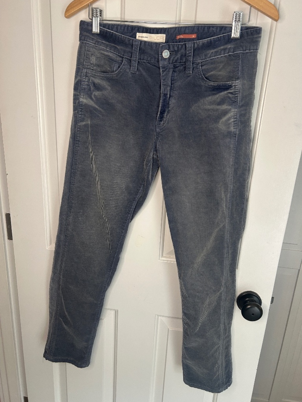 Anthropologie Pilcro Mid Rise Slim Boyfriend Corduroy Jeans Blue Womens Size 27